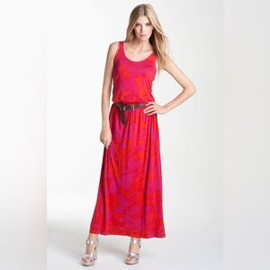 NWT Michael Kors Orange and Pink Sleeveless Tie waist Sundress 🌅